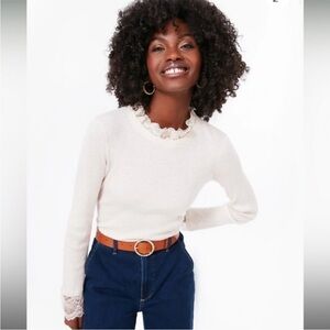 Tuckernuck Rosemary Long Sleeve Top Cream Lace